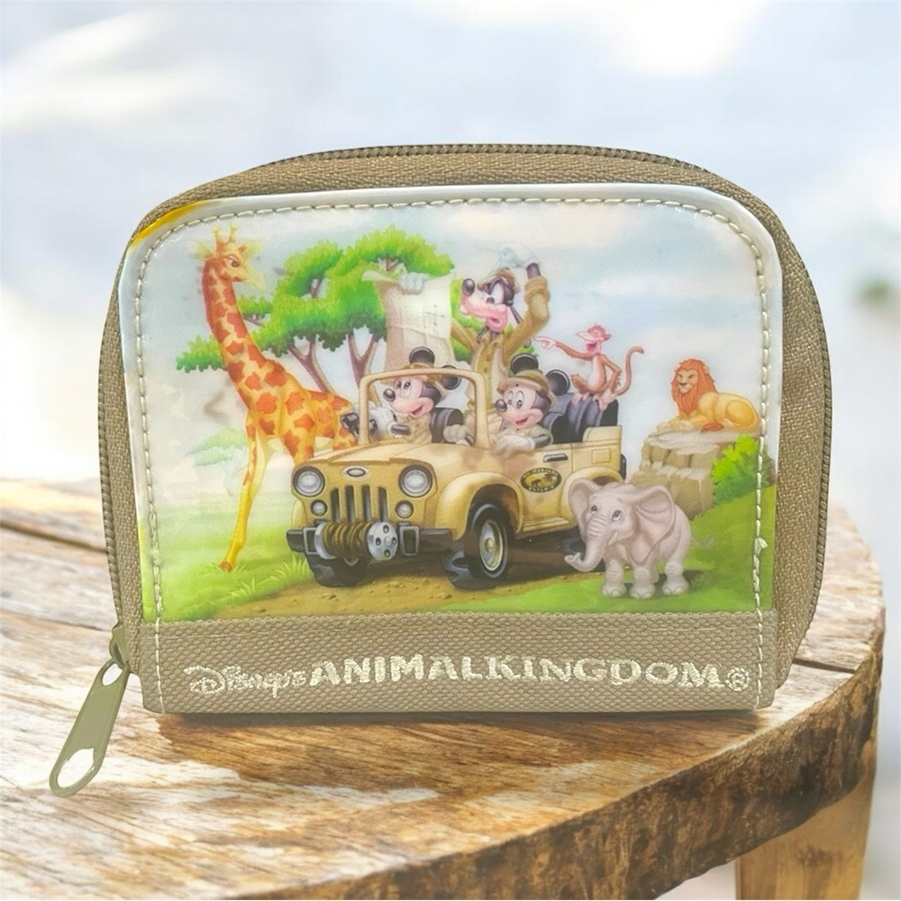 🌿 Vintage Walt Disney World Kids Coin Purse – Animal Kingdom Safari Theme 🌿